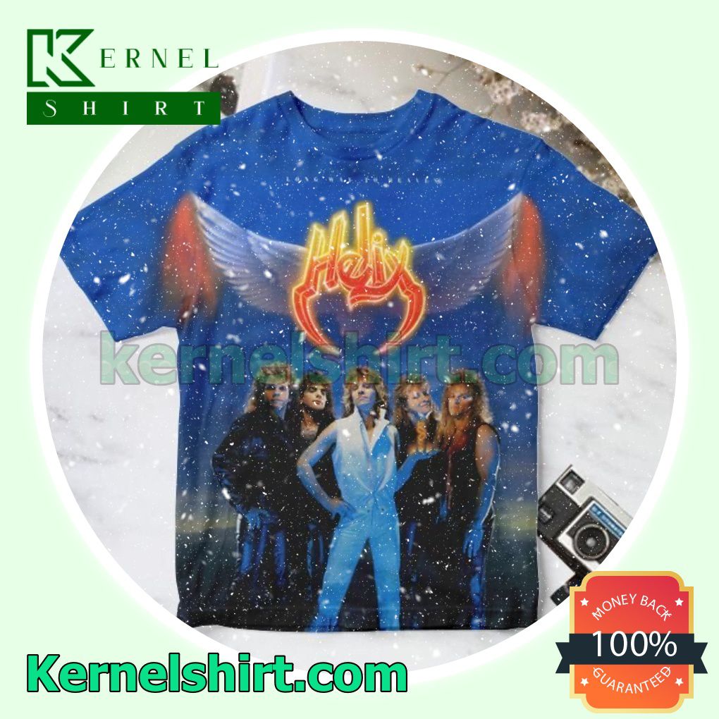 Helix Long Way To Heaven Album Cover Blue Gift Shirt