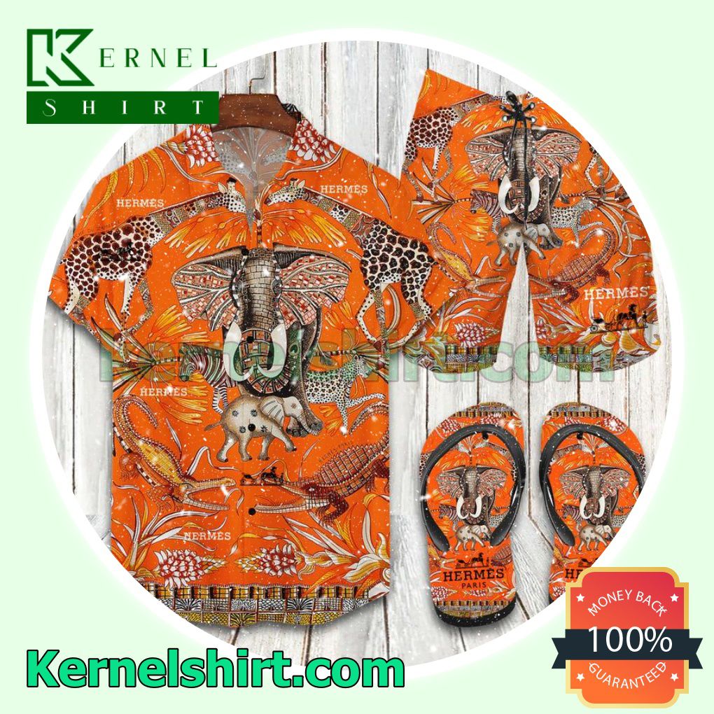 Hermes Elephant Hawaiian Shirt