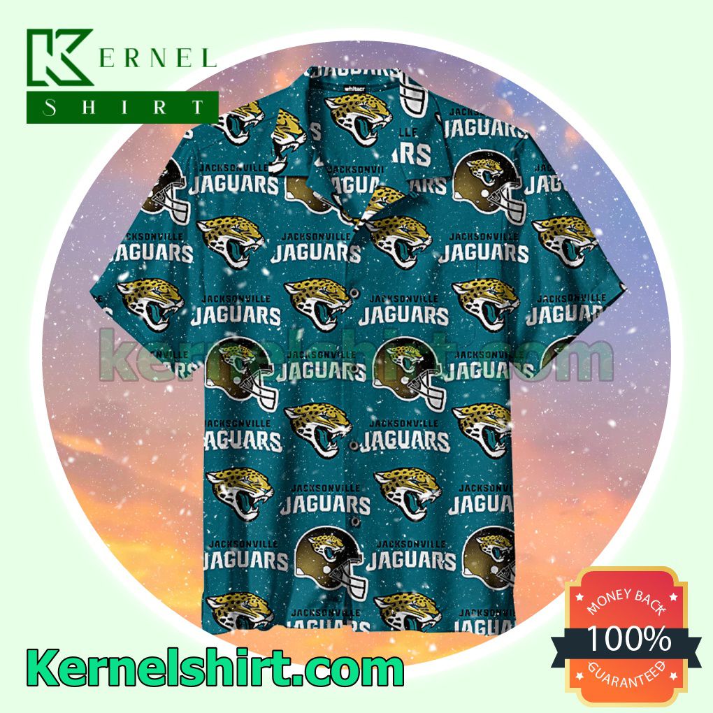 Jacksonville Jaguar Logo And Helmet Green Summer Shirt