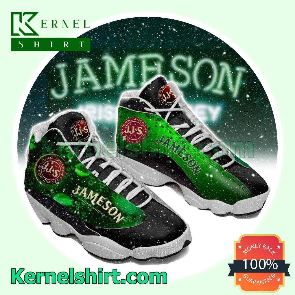Official Jameson Irish Whiskey Green Black Nike Sneakers