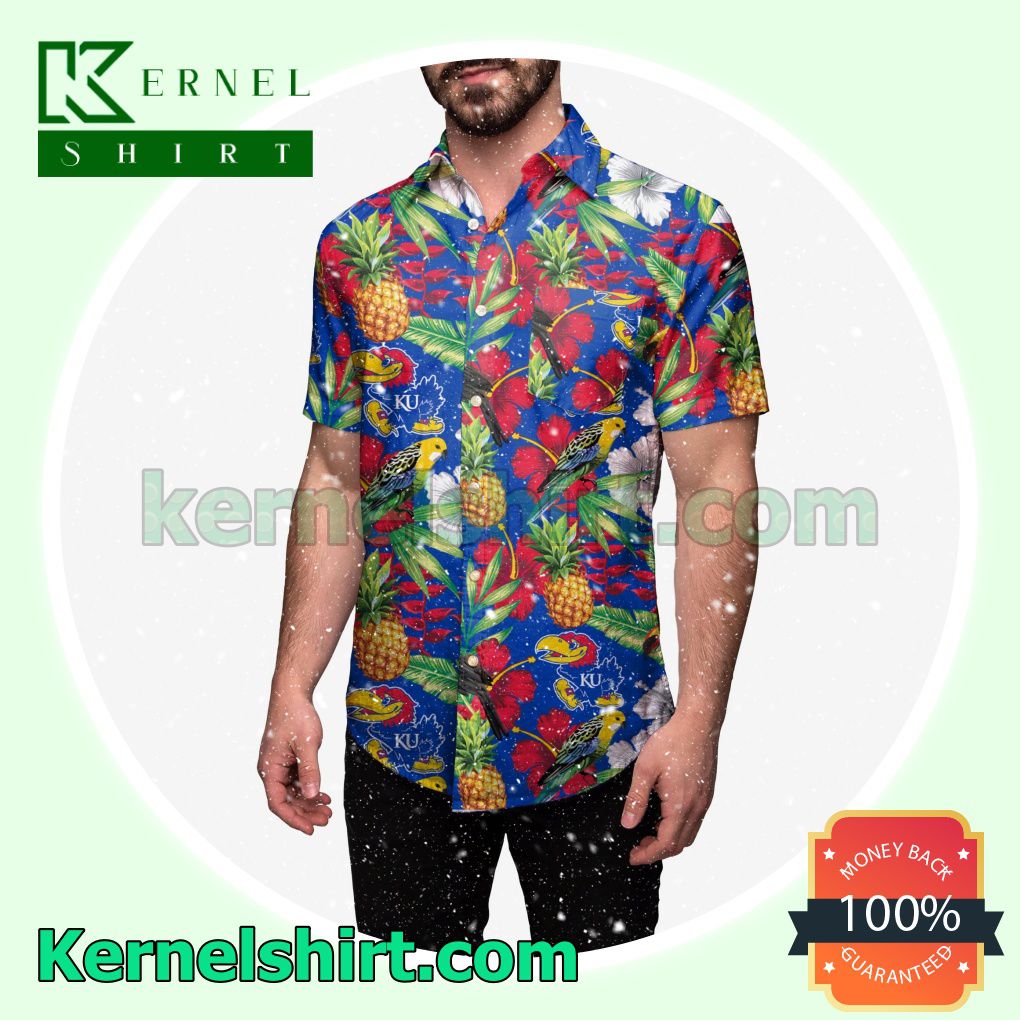 Kansas Jayhawks Floral Summer Aloha Hawaii Shirt