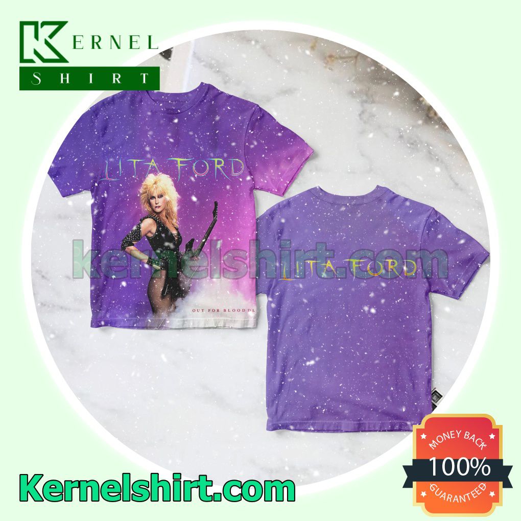 Lita Ford Out For Blood Album Cover Purple Personalized Shirt