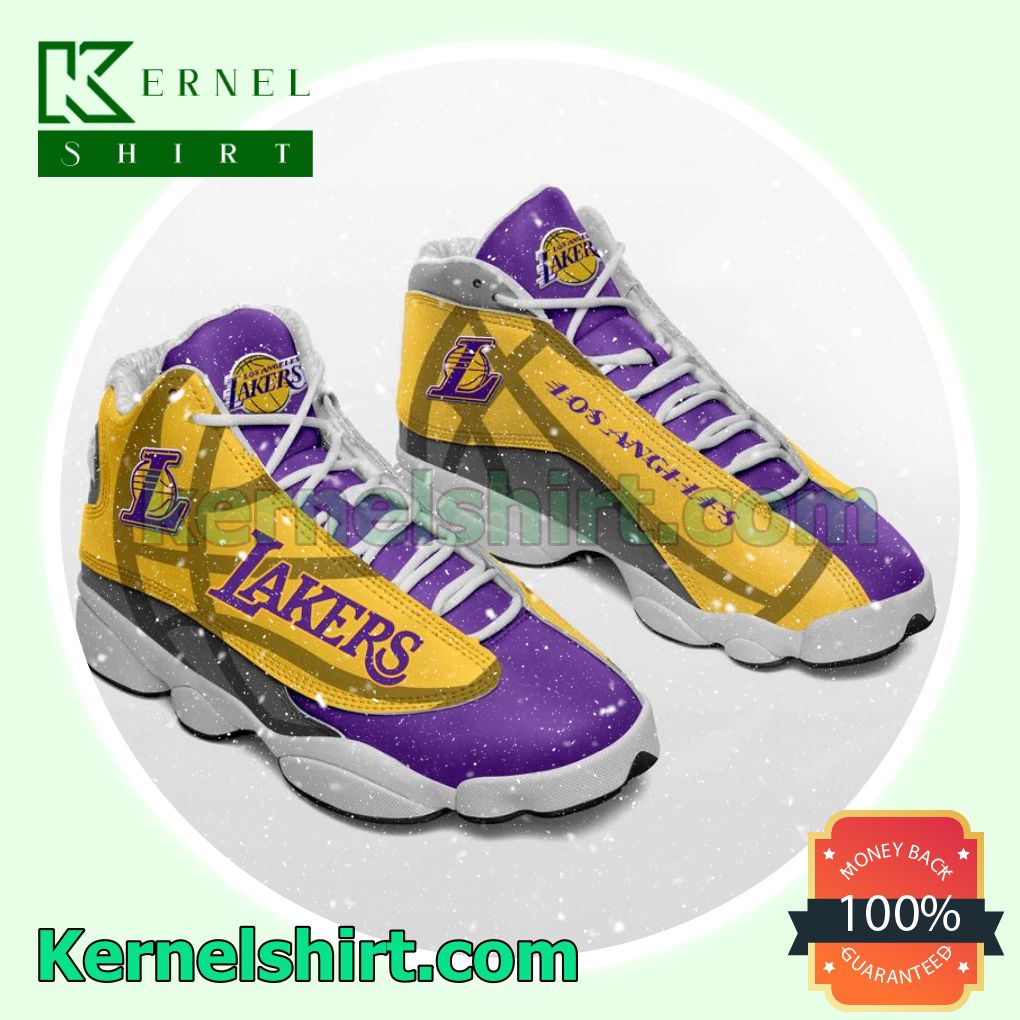 Around Me Los Angeles Lakers Team Form Yellow Purple Nike Sneakers