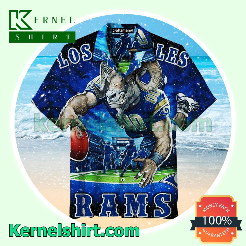 Los Angeles Rams Mascot Print Summer Shirt