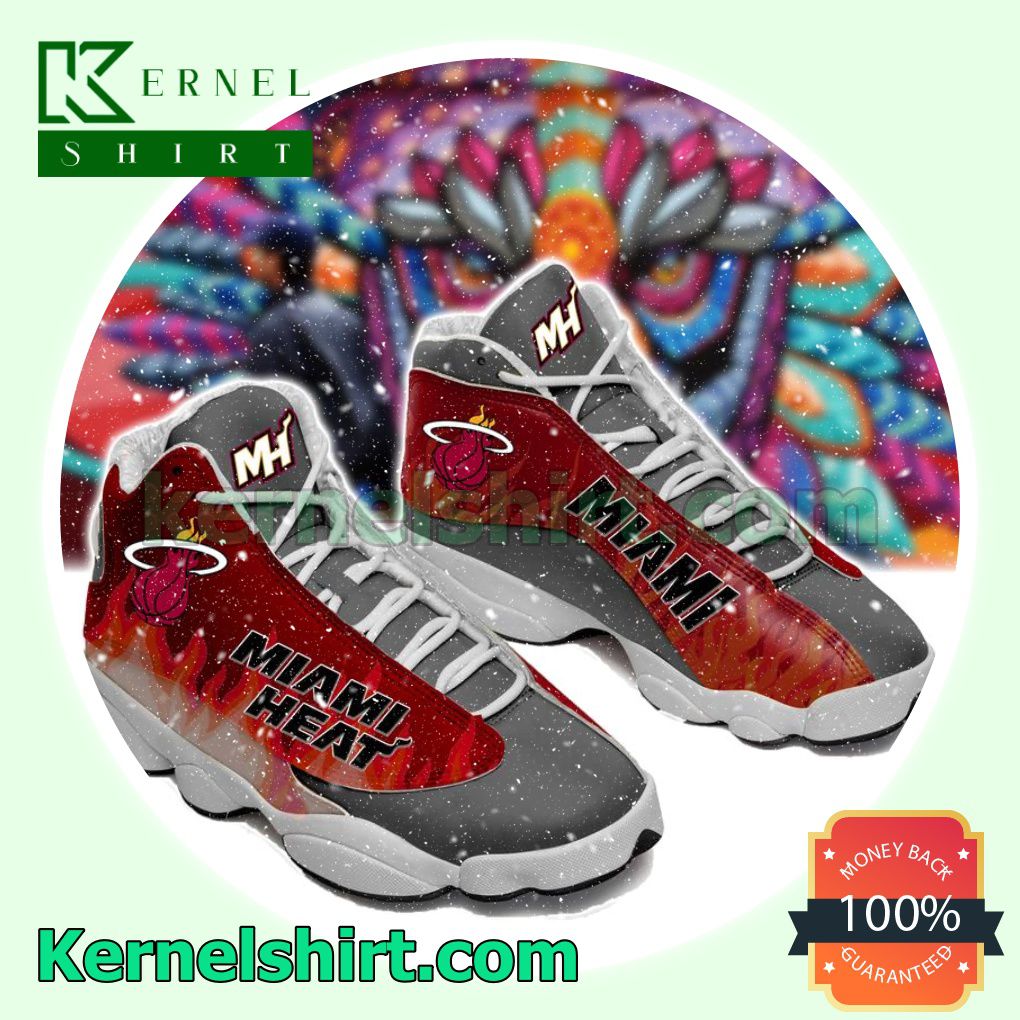 Miami Heat Basketball Gray Nike Sneakers