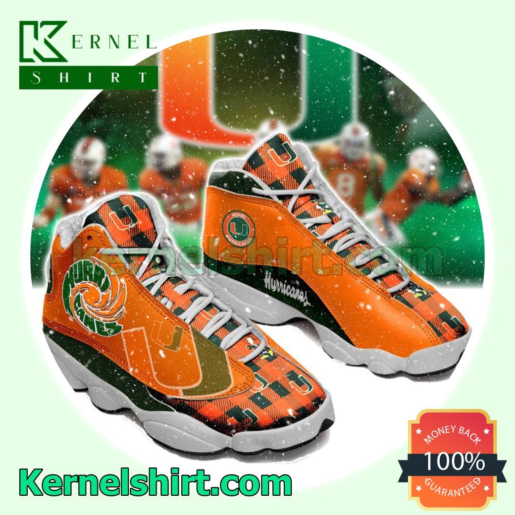 Discount Miami Hurricanes Orange Form Nike Sneakers