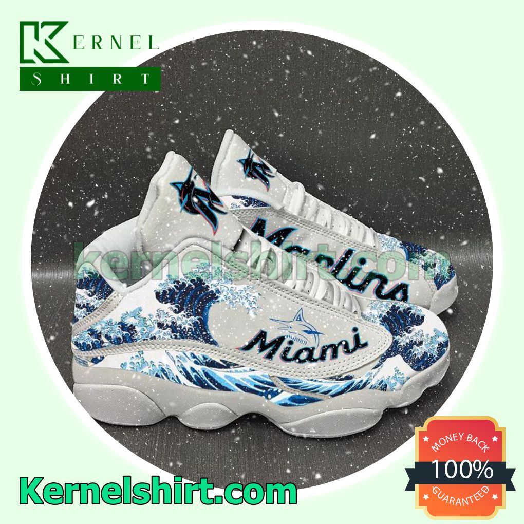 Beautiful Miami Marlins Football Team Nike Sneakers