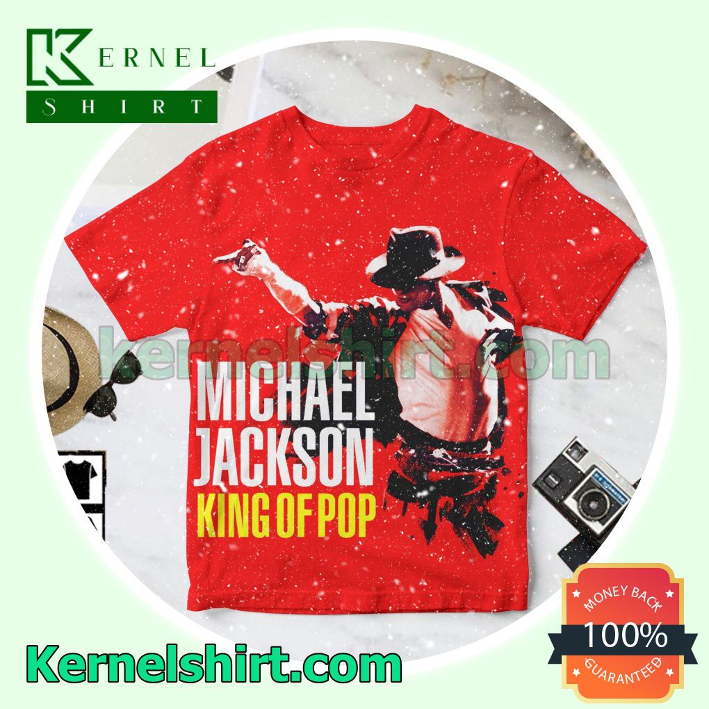 Michael Jackson King Of Pop Compilation Album Cover Red Personalized Shirt