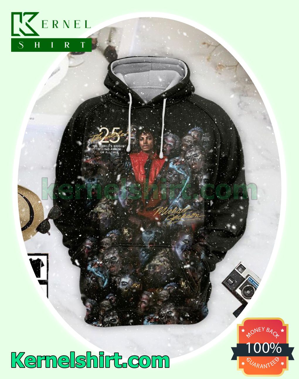 Michael Jackson Thriller 25 The World's Biggest Selling Album Of All Time Black Mens Hoodie