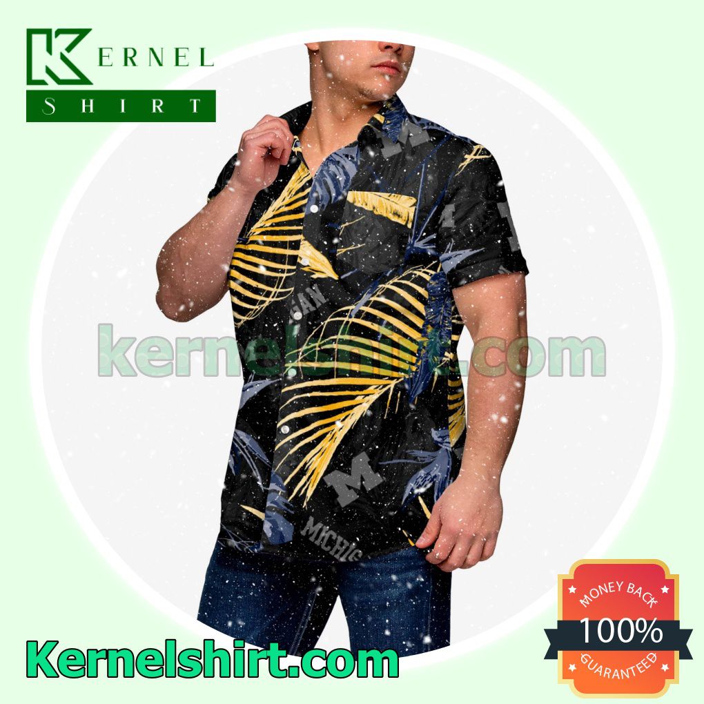 Michigan Wolverines Neon Palm Summer Aloha Hawaii Shirt