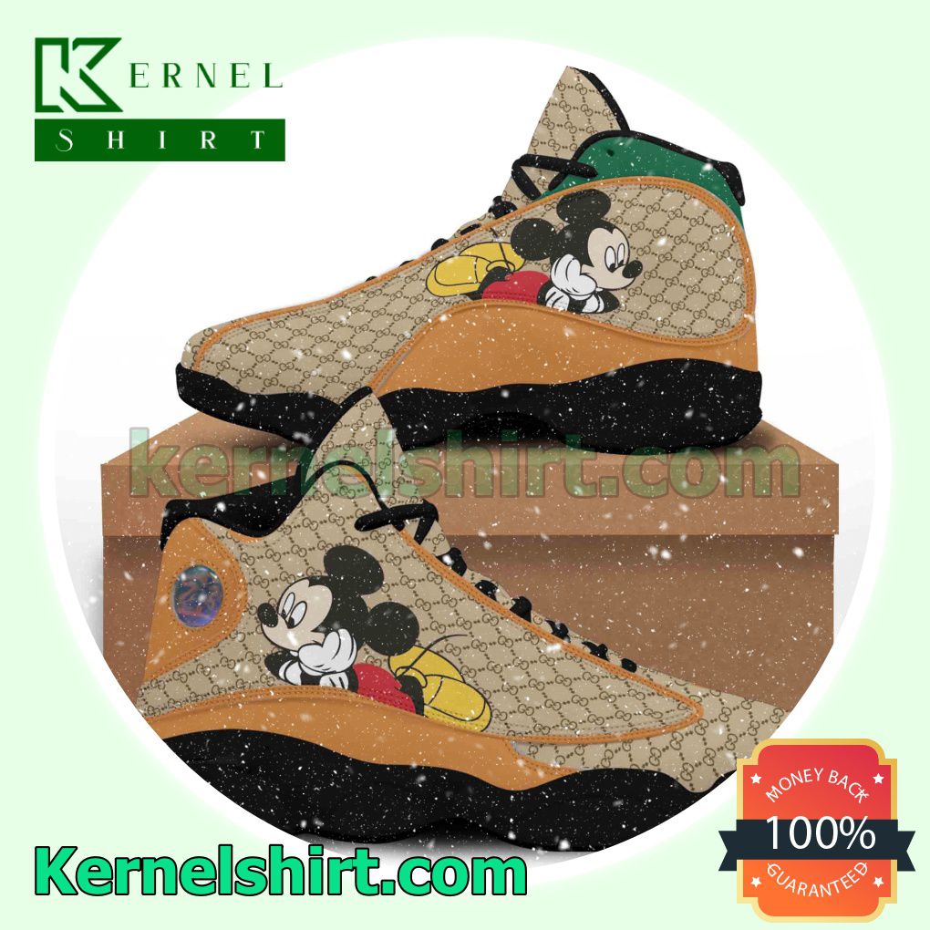 Check out Mickey Gucci Black Brown Nike Sneakers