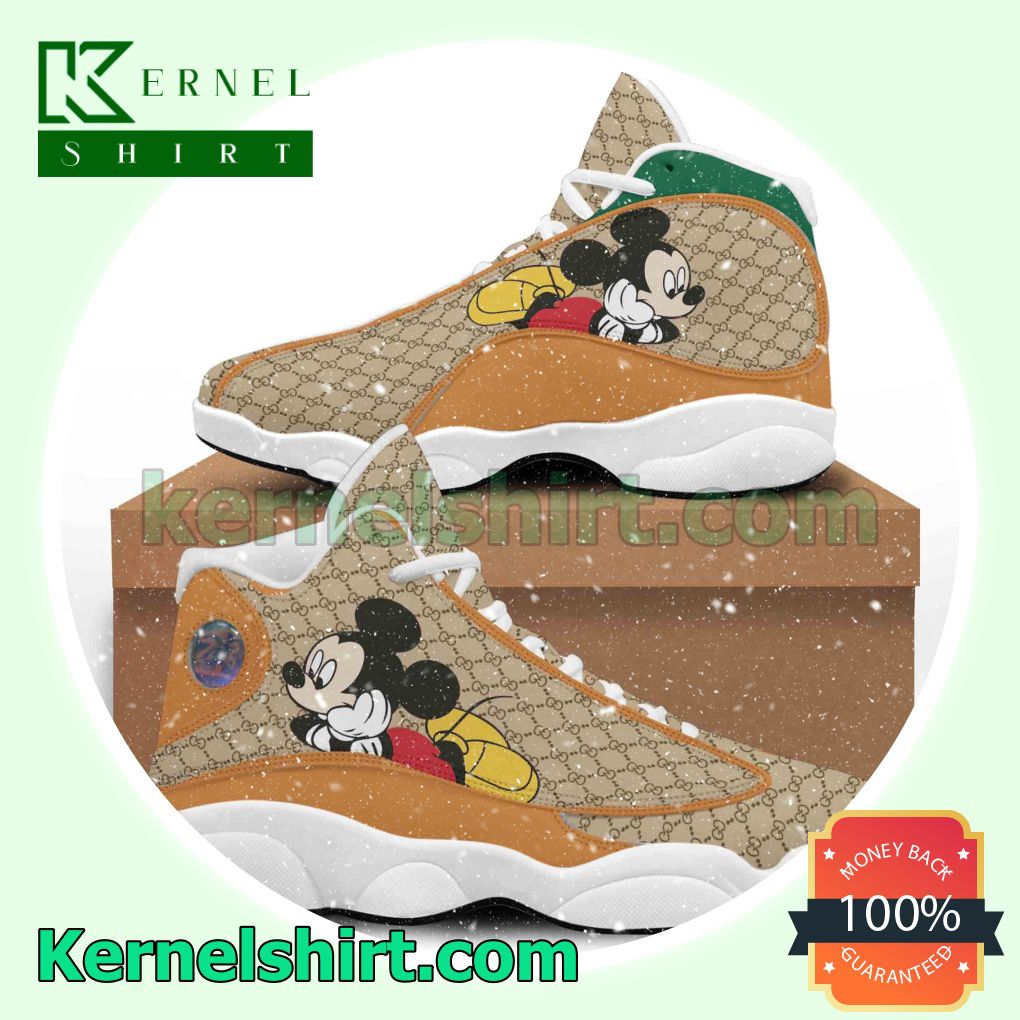 Mickey Gucci White Brown Nike Sneakers