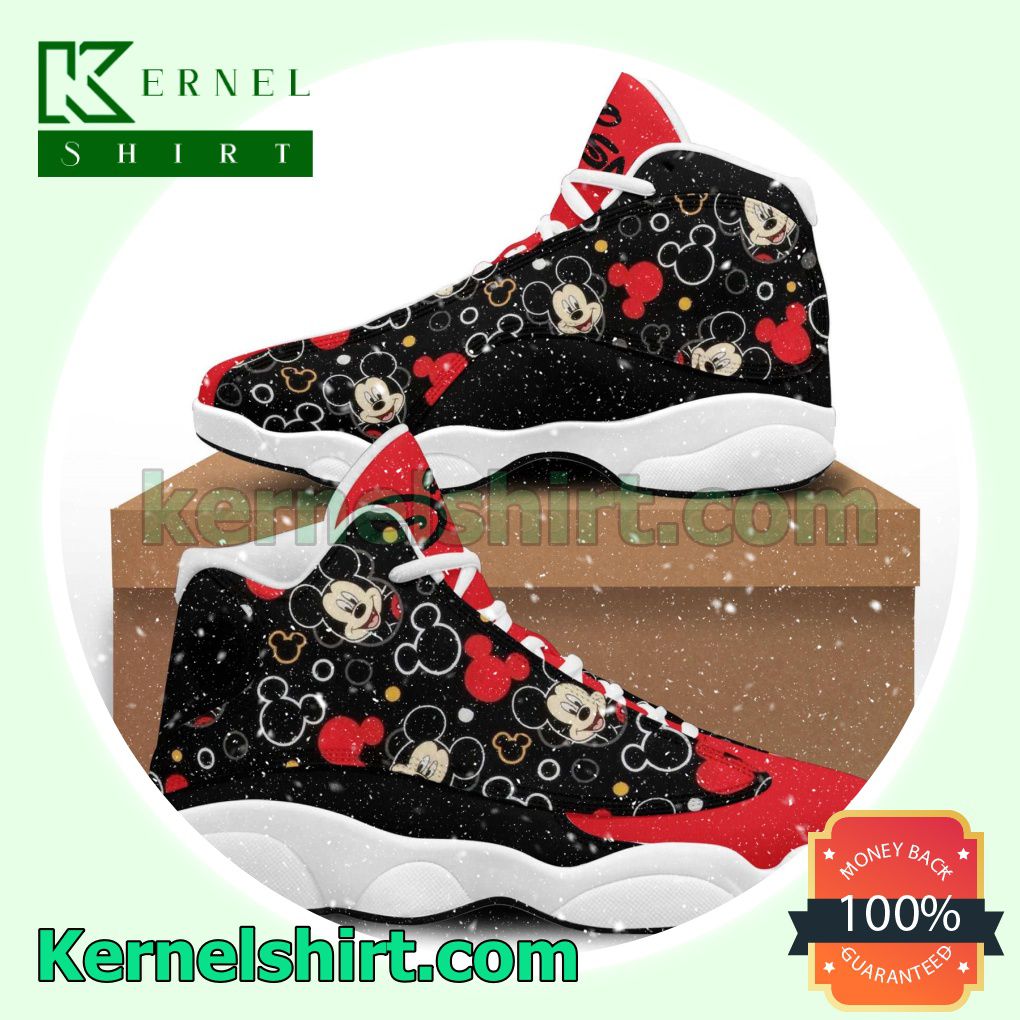 Sale Off Mickey Mouse Red Black Shoes Nike Sneakers