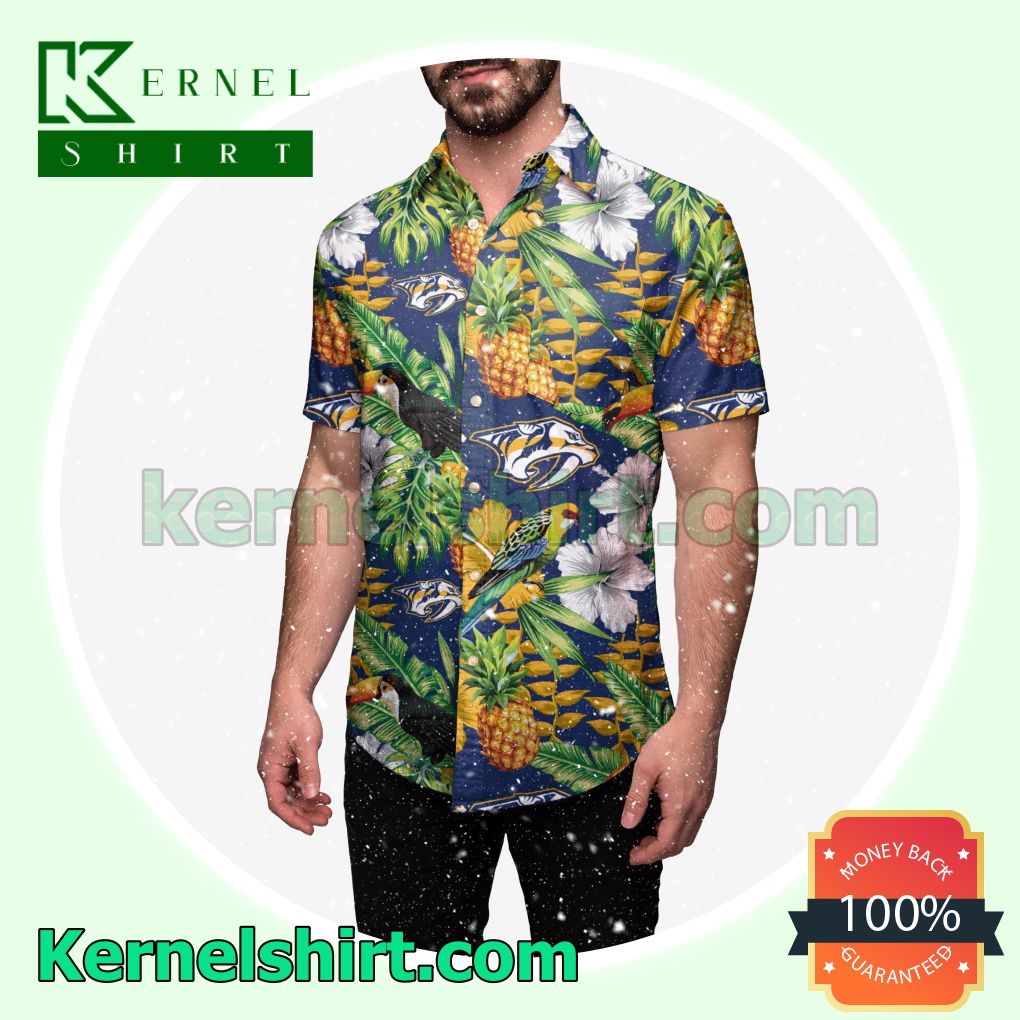 Nashville Predators Floral Summer Aloha Hawaii Shirt