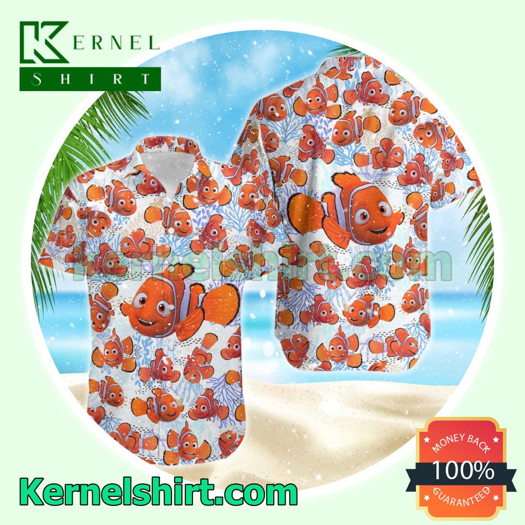 Nemo Disney Hawaiian Summer Tropical Button Shirt