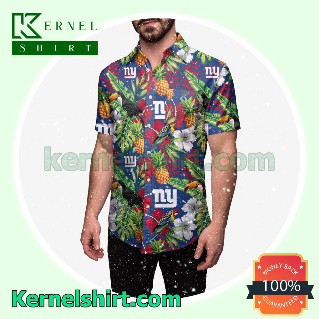 New York Giants Floral Summer Aloha Hawaii Shirt