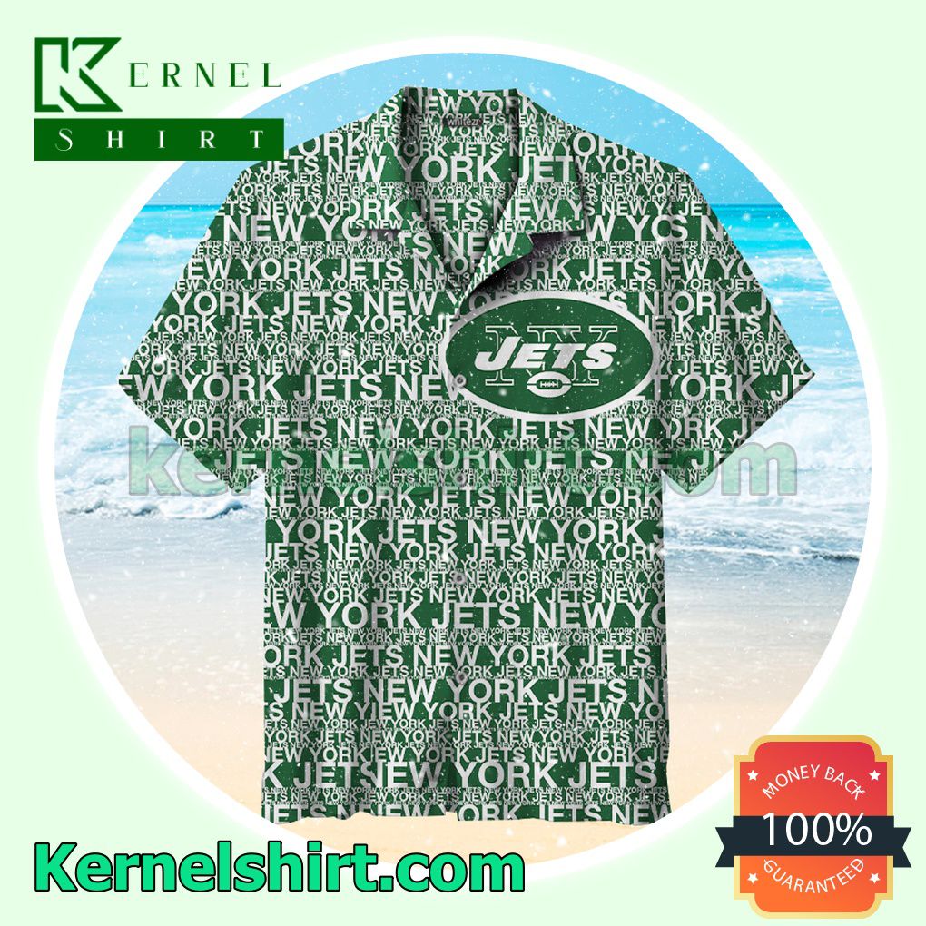 New York Jets Alphabet Print Green Summer Shirt