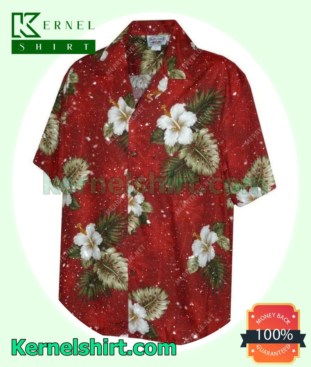 Pacific Legend Hibiscus And Palm Red Summer Shirt