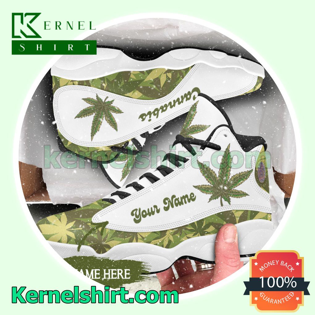 Discount Personalized Cannabis Camo Nike Sneakers