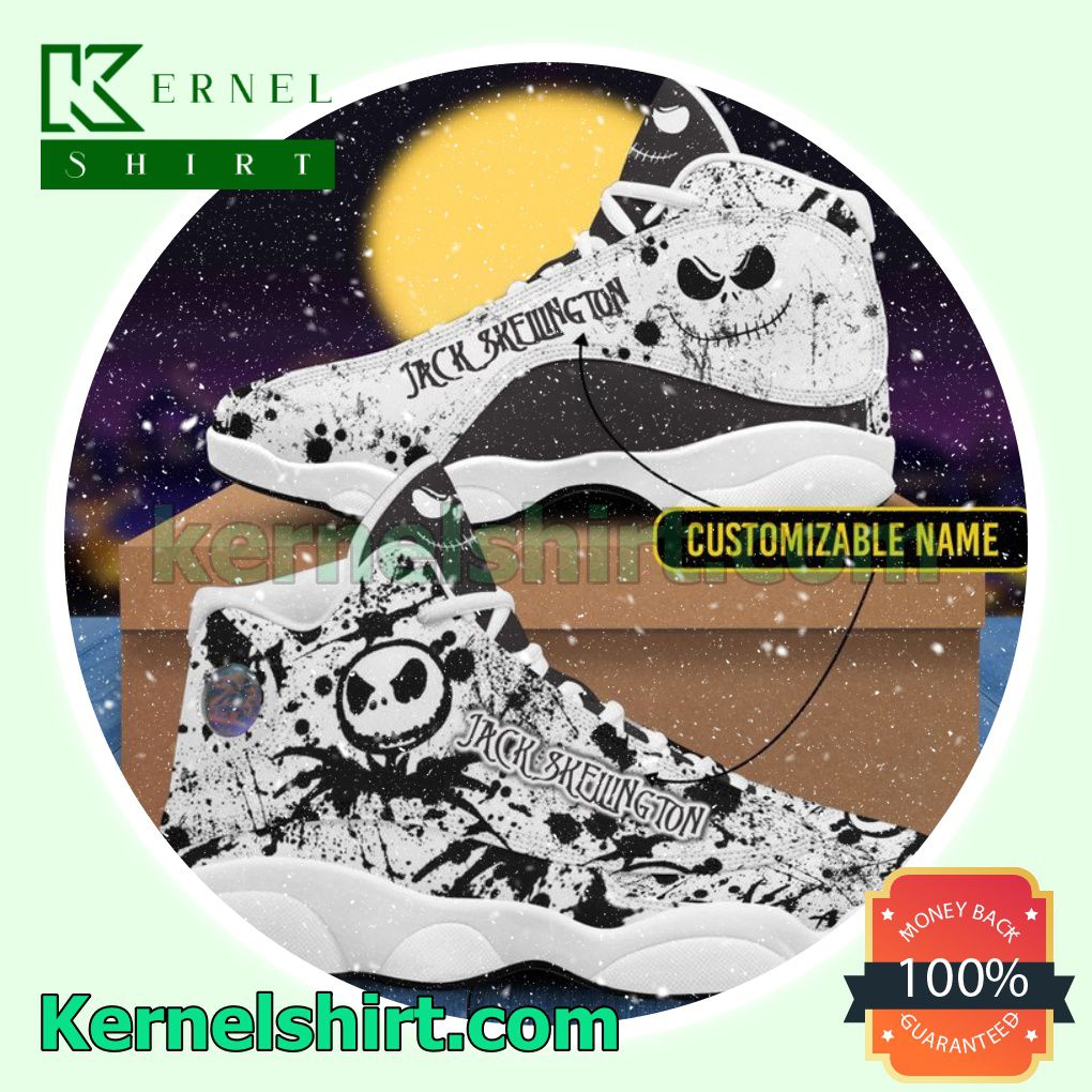 Personalized Jack Skellington And Sally Couple Nike Sneakers