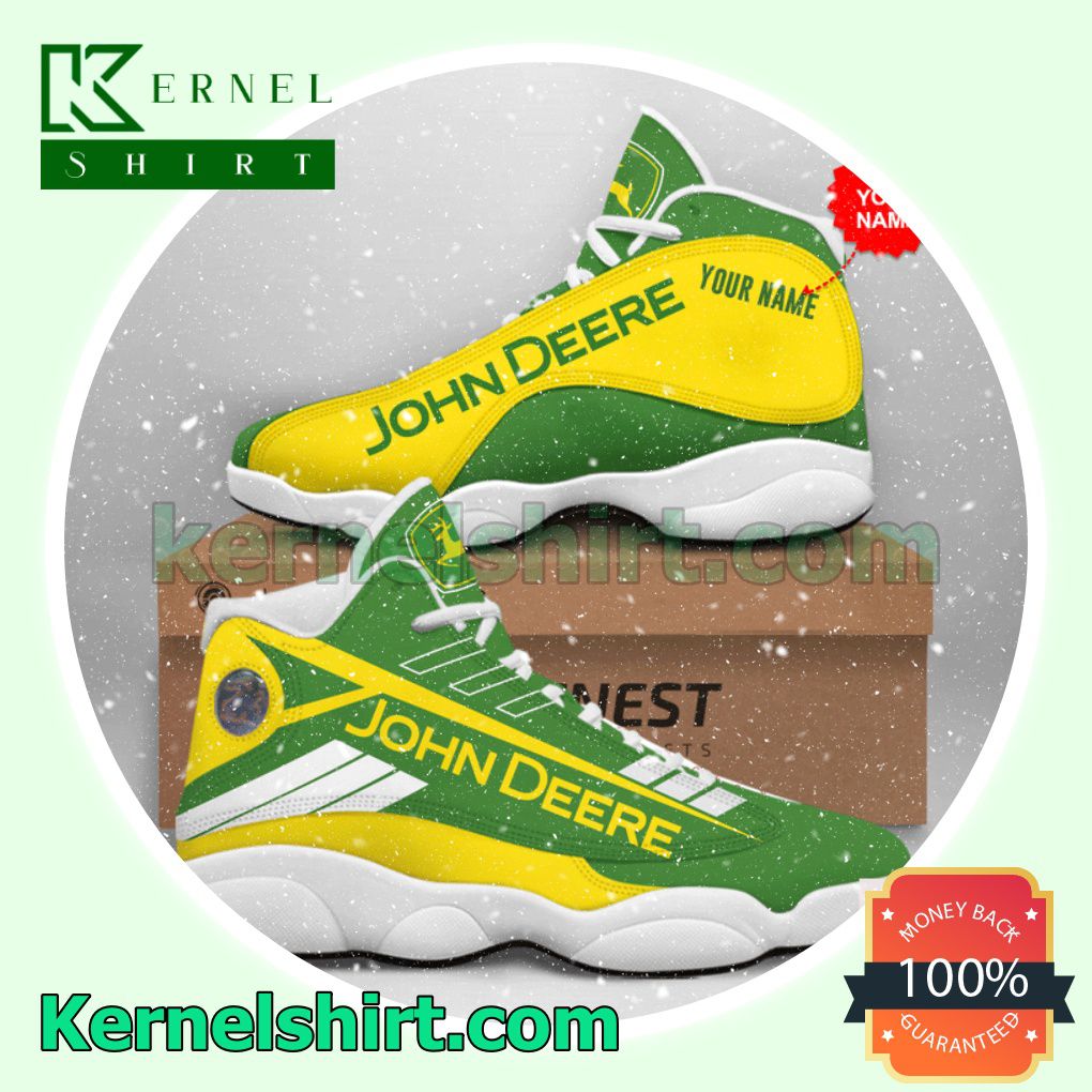 Personalized John Deere Green Yellow Nike Sneakers