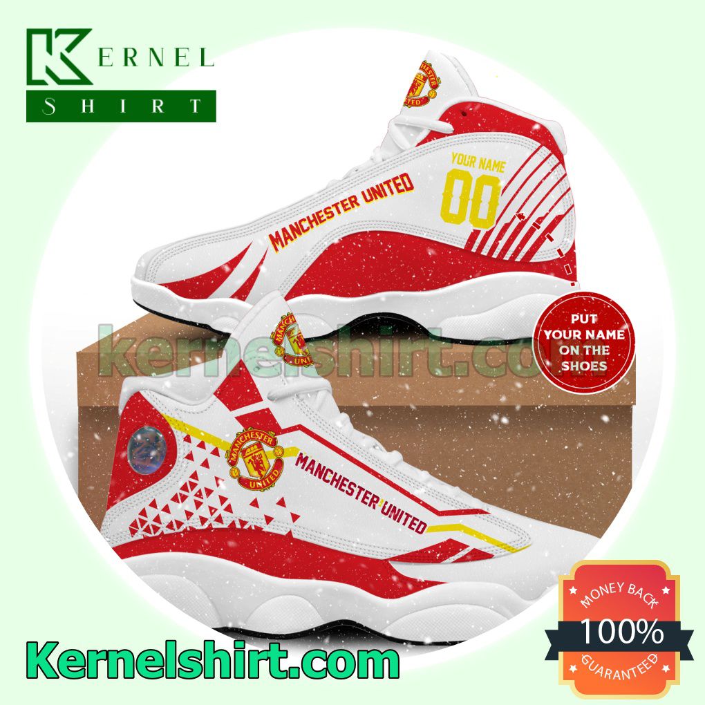 Personalized Manchester United White Red Nike Sneakers