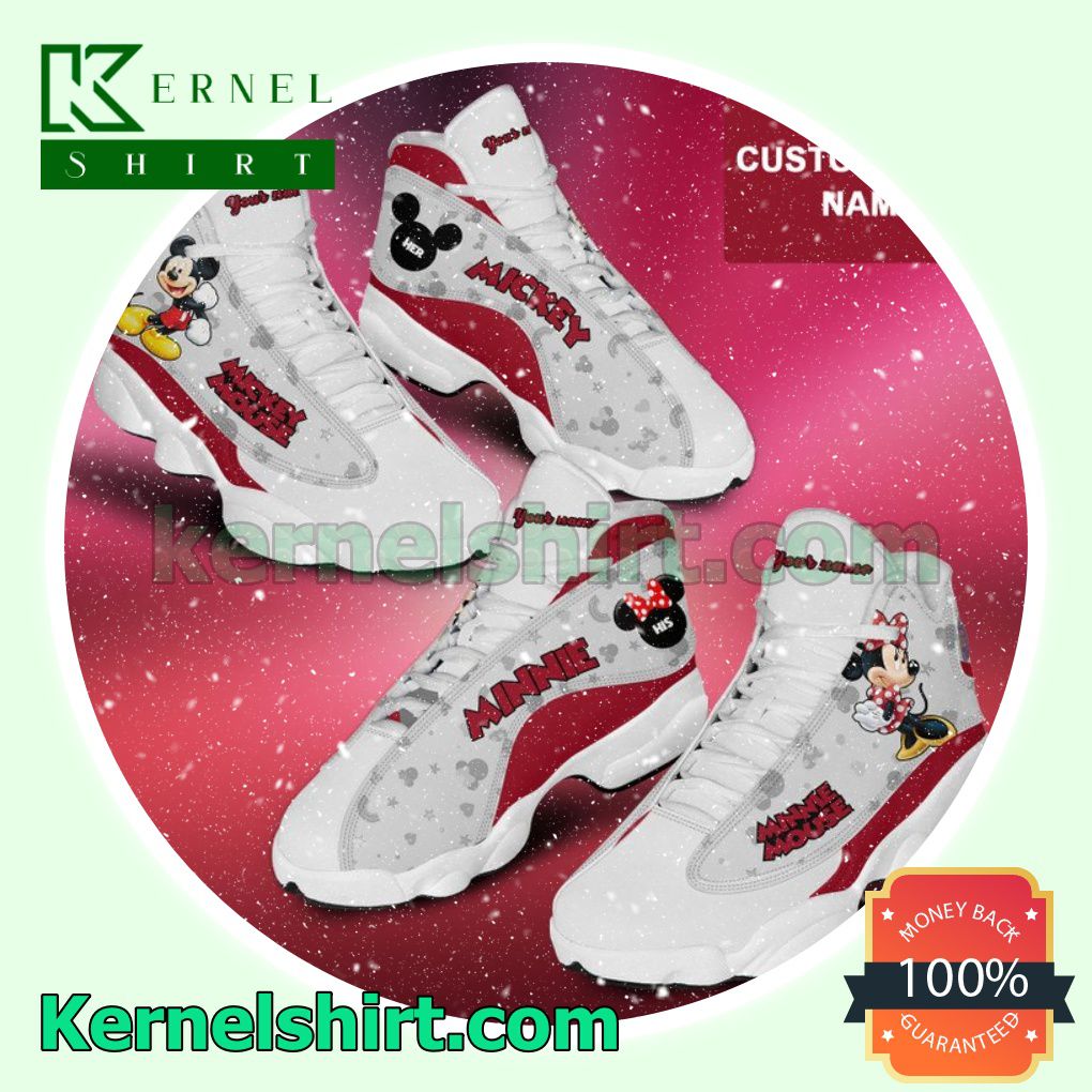 Personalized Mickey Mouse And Minnie Mouse Shoes Premium Couple Nike Sneakers