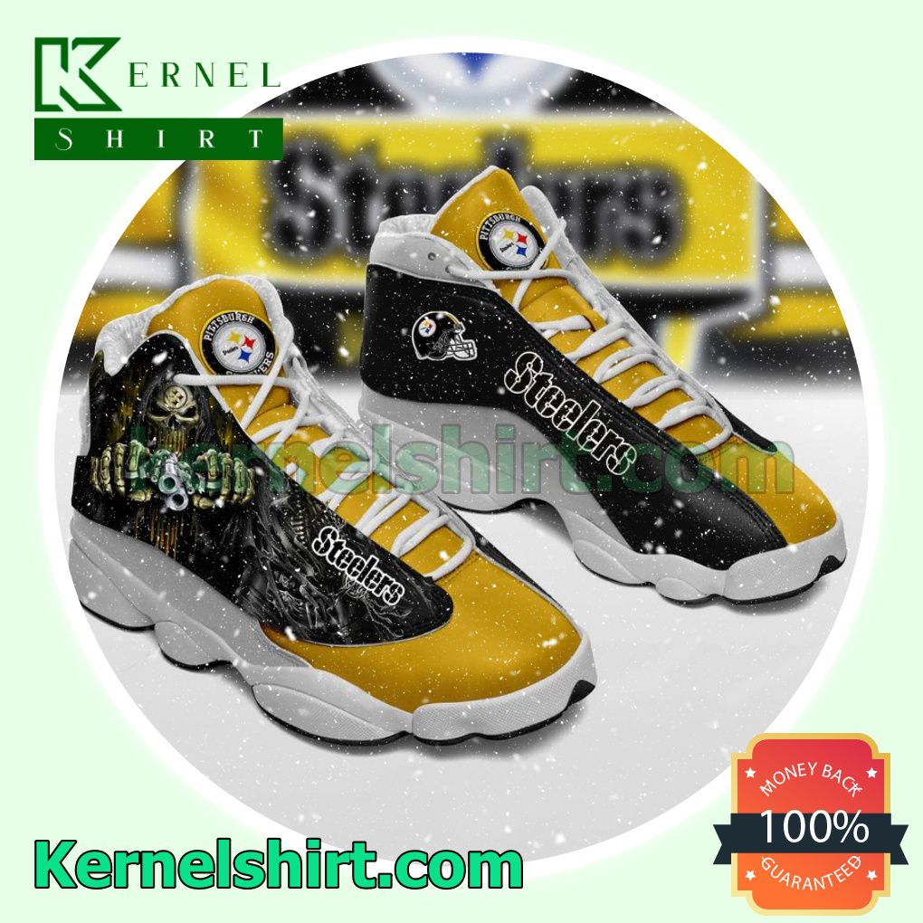 Pittsburgh Steelers Skull Yellow Nike Sneakers