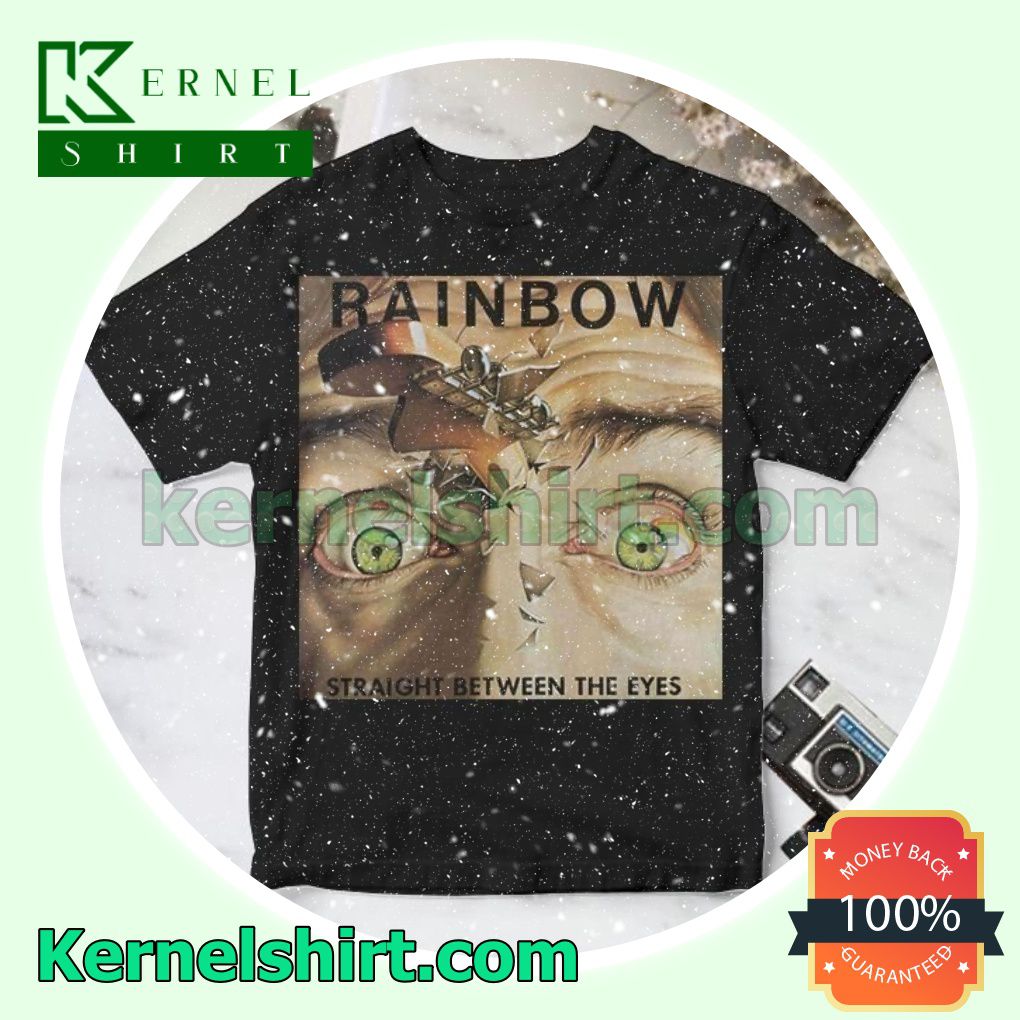 Rainbow Straight Between The Eyes Album Cover Black Custom Shirt