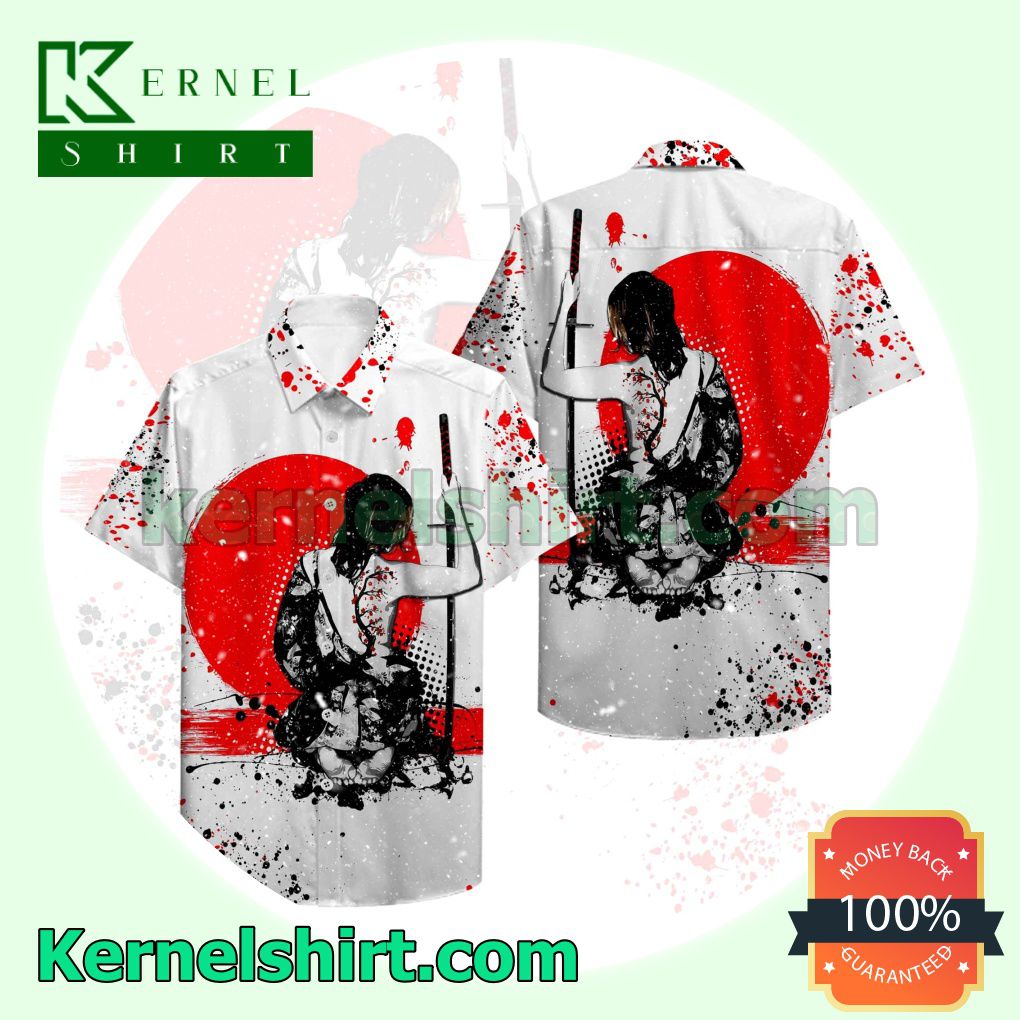 Samurai Female Warrior Button Shirt