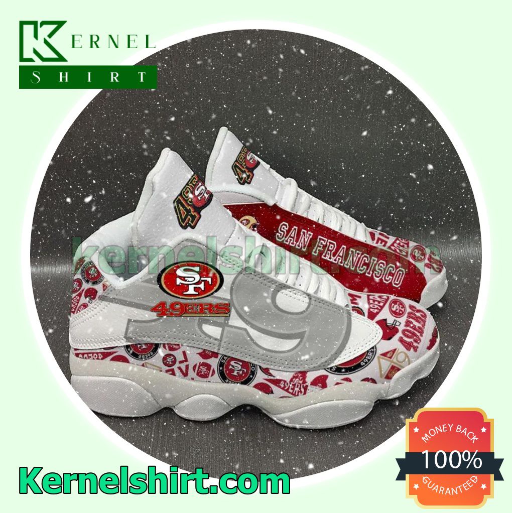 Beautiful San Francisco 49ers Red White Nike Sneakers ...