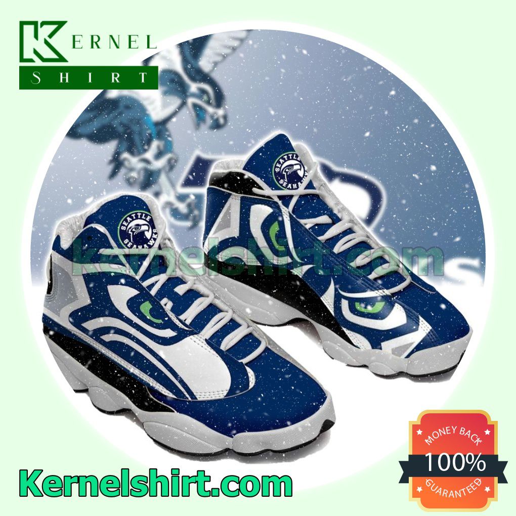 Free Ship Seattle Seahawks Blue Nike Sneakers