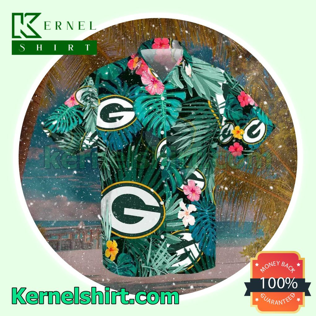 Sports American Football Nfl Green Bay Packers Floral Printed Summer Summer Shirt