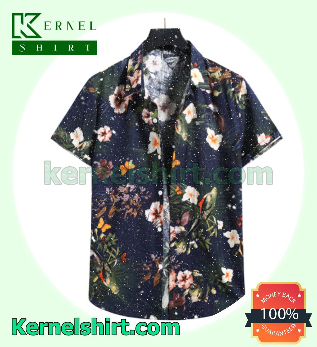 Summer Floral Print Beach Shirts Button Shirt