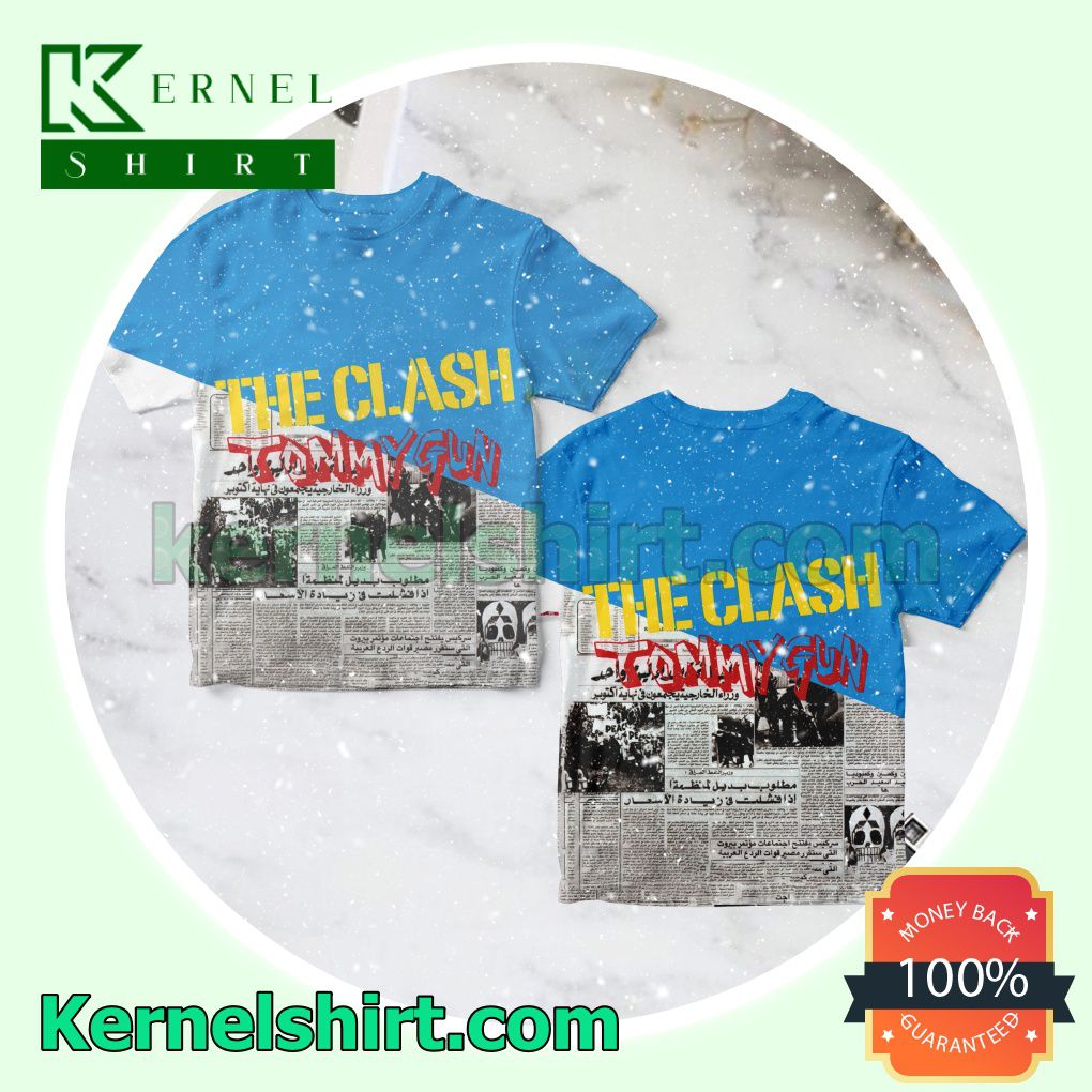 The Clash Tommy Gun Album Cover Blue Personalized Shirt