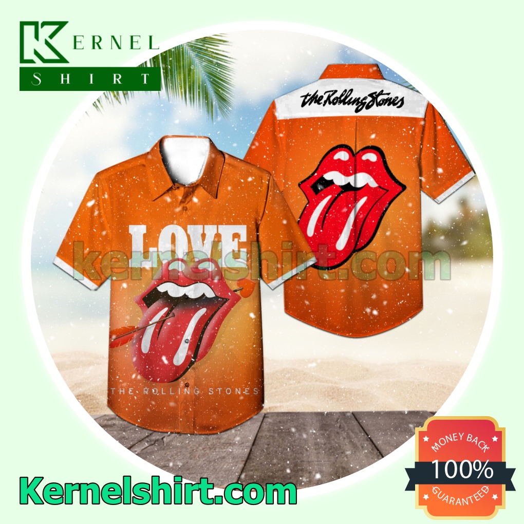 The Rolling Stones Love Ep Cover Orange Short Sleeve Shirts