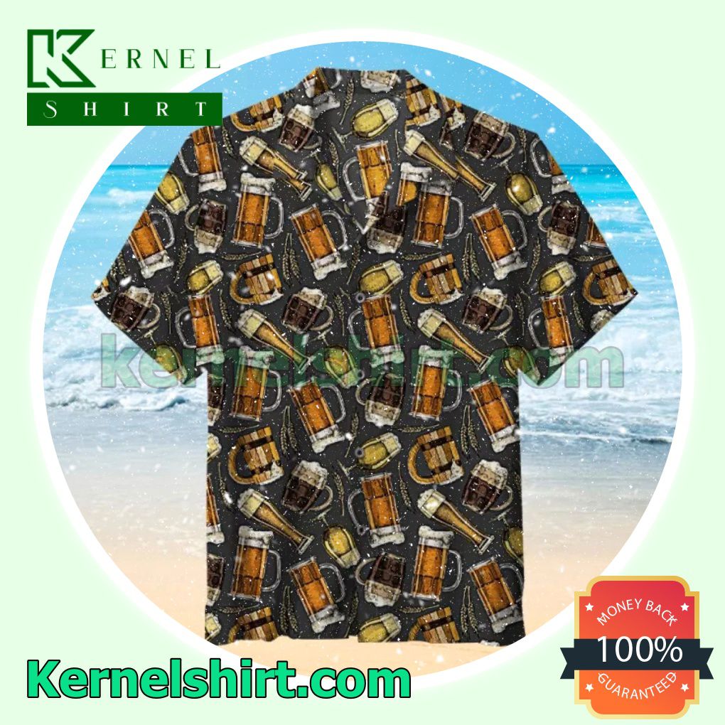 Wheat Beer Pattern Button Shirt