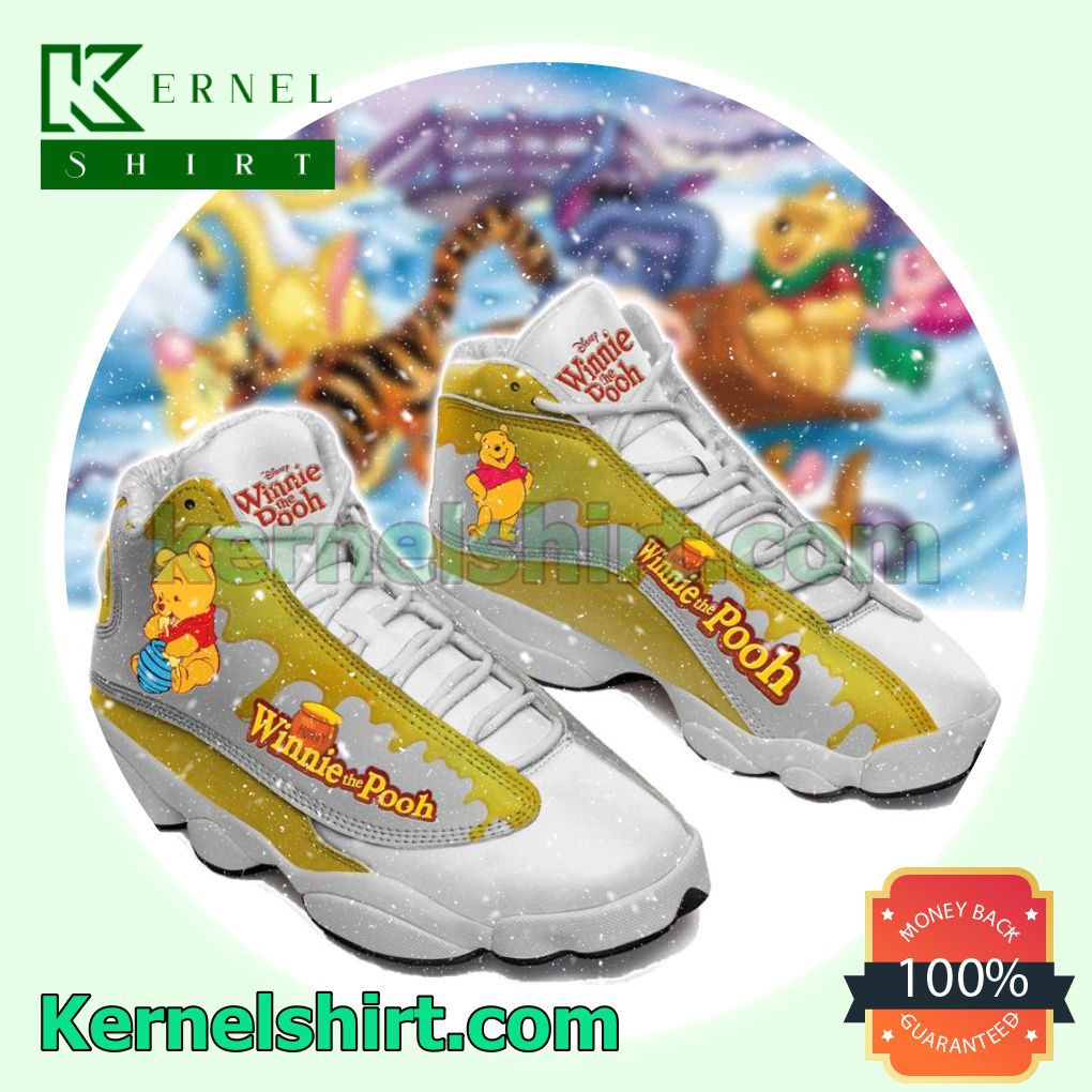 Winnie The Pooh White Yellow Nike Sneakers