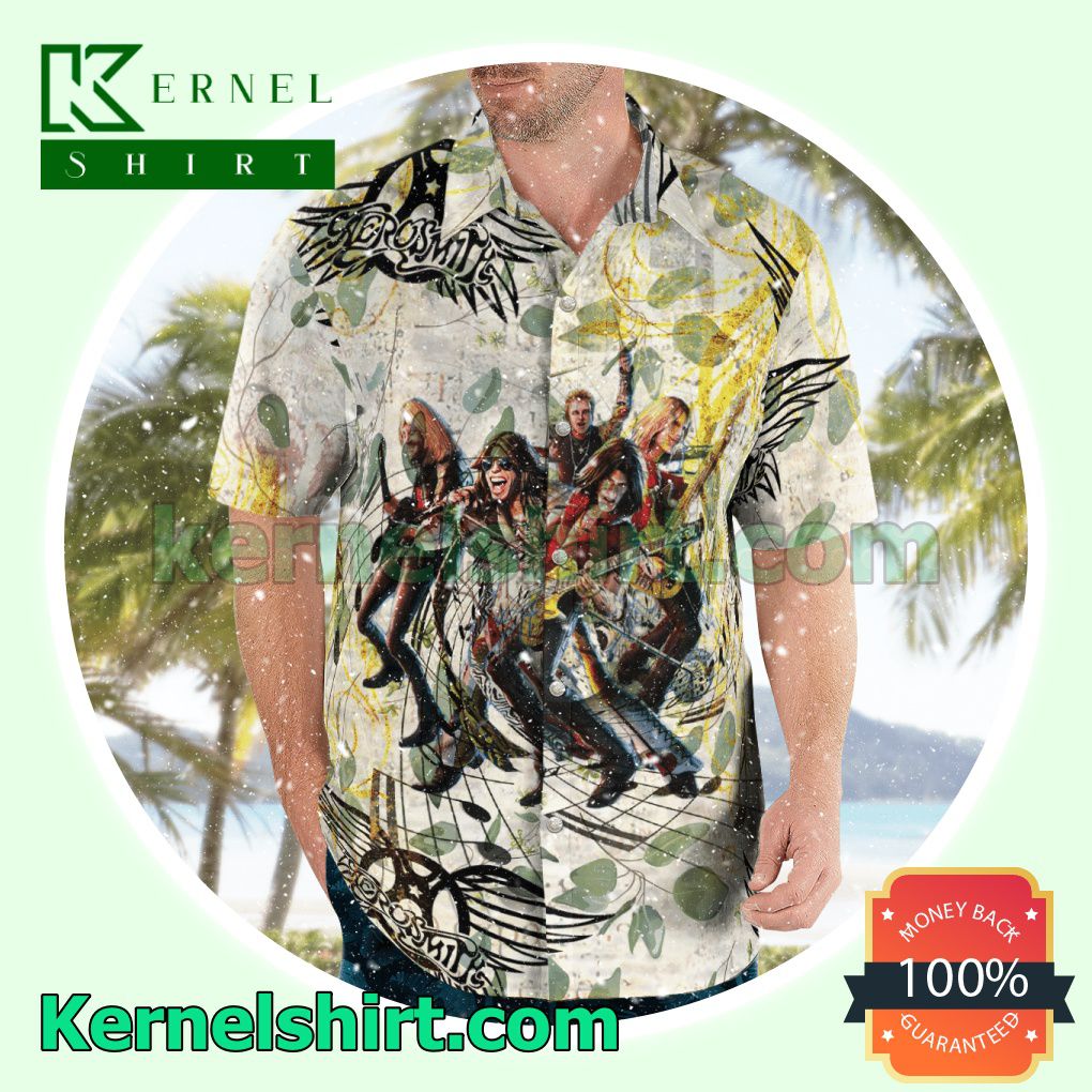 Aerosmith Rock Band Aloha Beach Hawaiian Shirt a