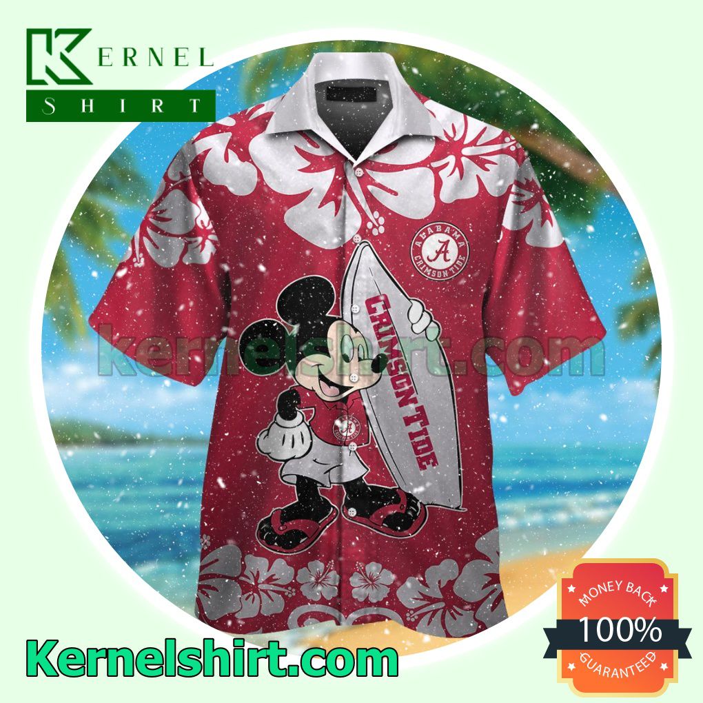 Alabama Crimson Tide & Mickey Mouse Summer Hawaiian Shirt