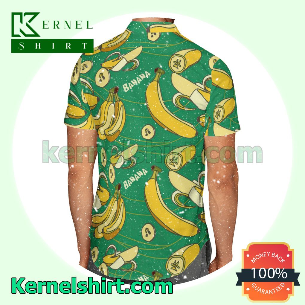 Amazing Bananas Green Aloha Beach Hawaiian Shirt a