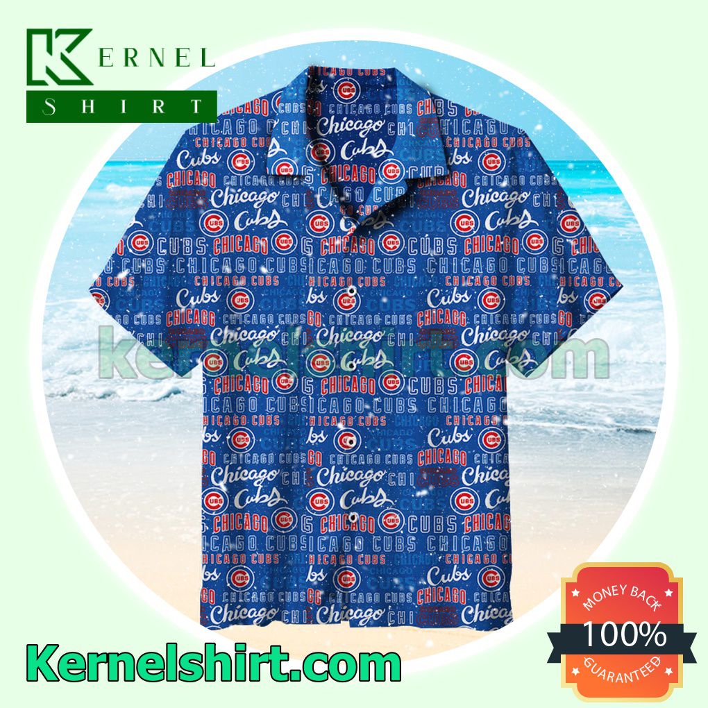 Amazing Chicago Cubs Letters Blue Beach Shirt