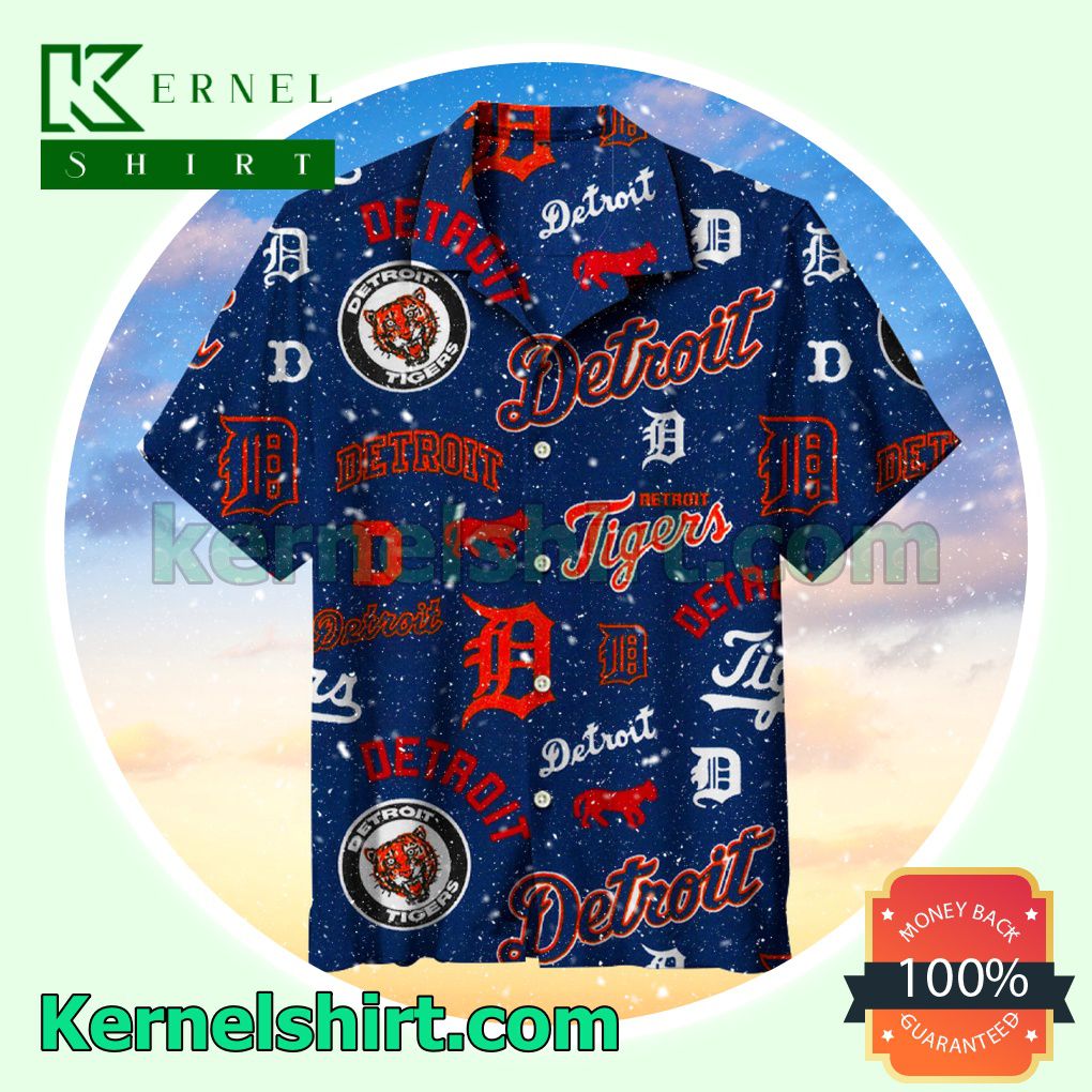 Amazing Detroit Tigers Navy Beach Shirt