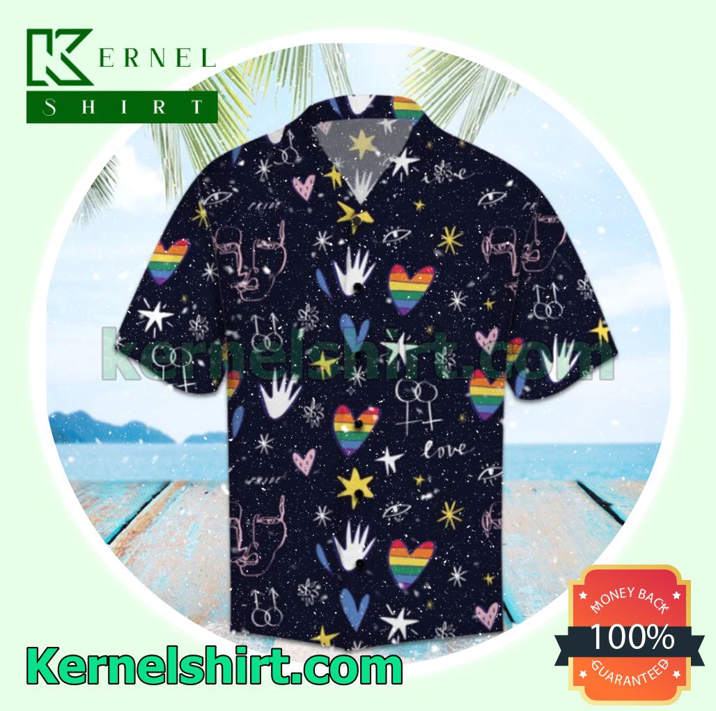 Amazing Lgbt Love Black Beach Shirts