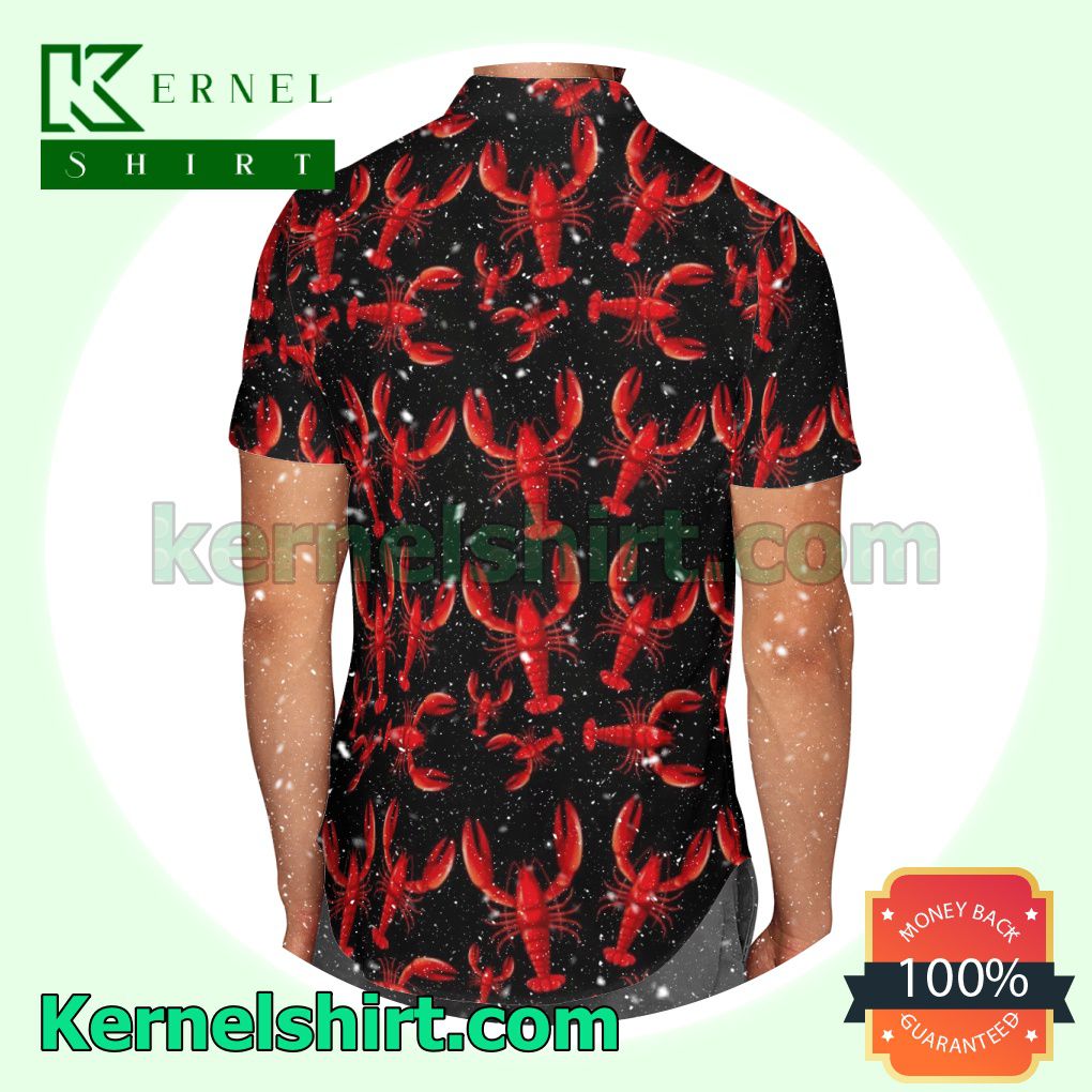 Amazing Lobsters Black Aloha Beach Hawaiian Shirt a
