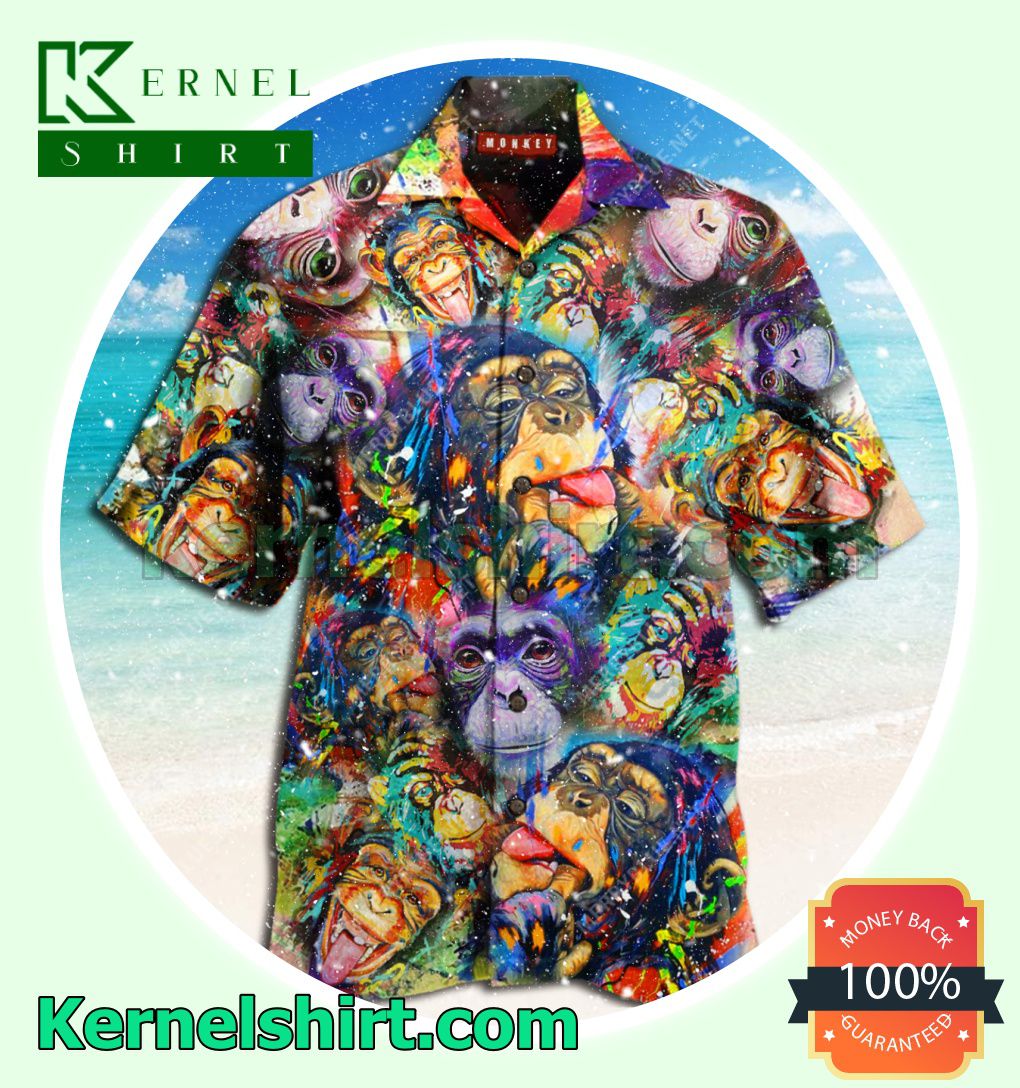 Amazing Monkey Colorful Beach Shirt