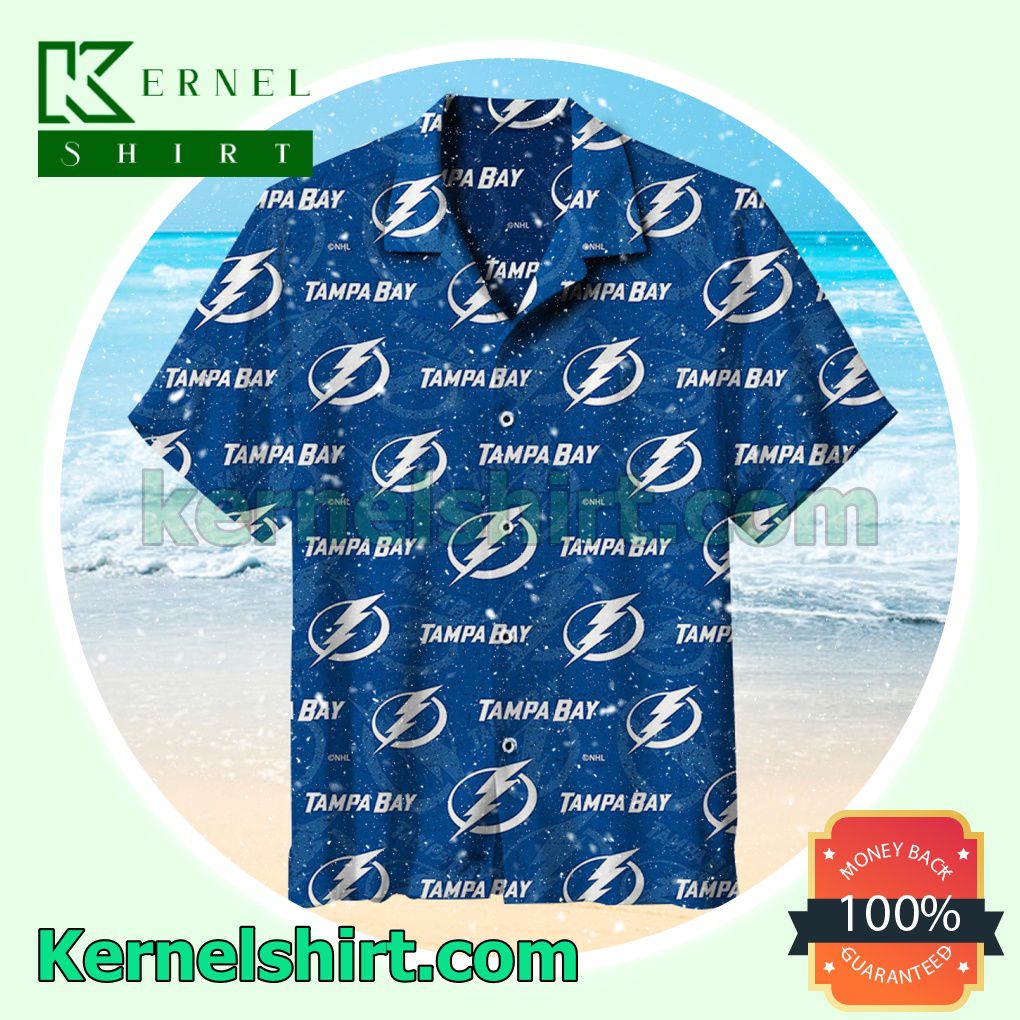 Amazing Tampa Bay Lightning Logo Blue Beach Shirt