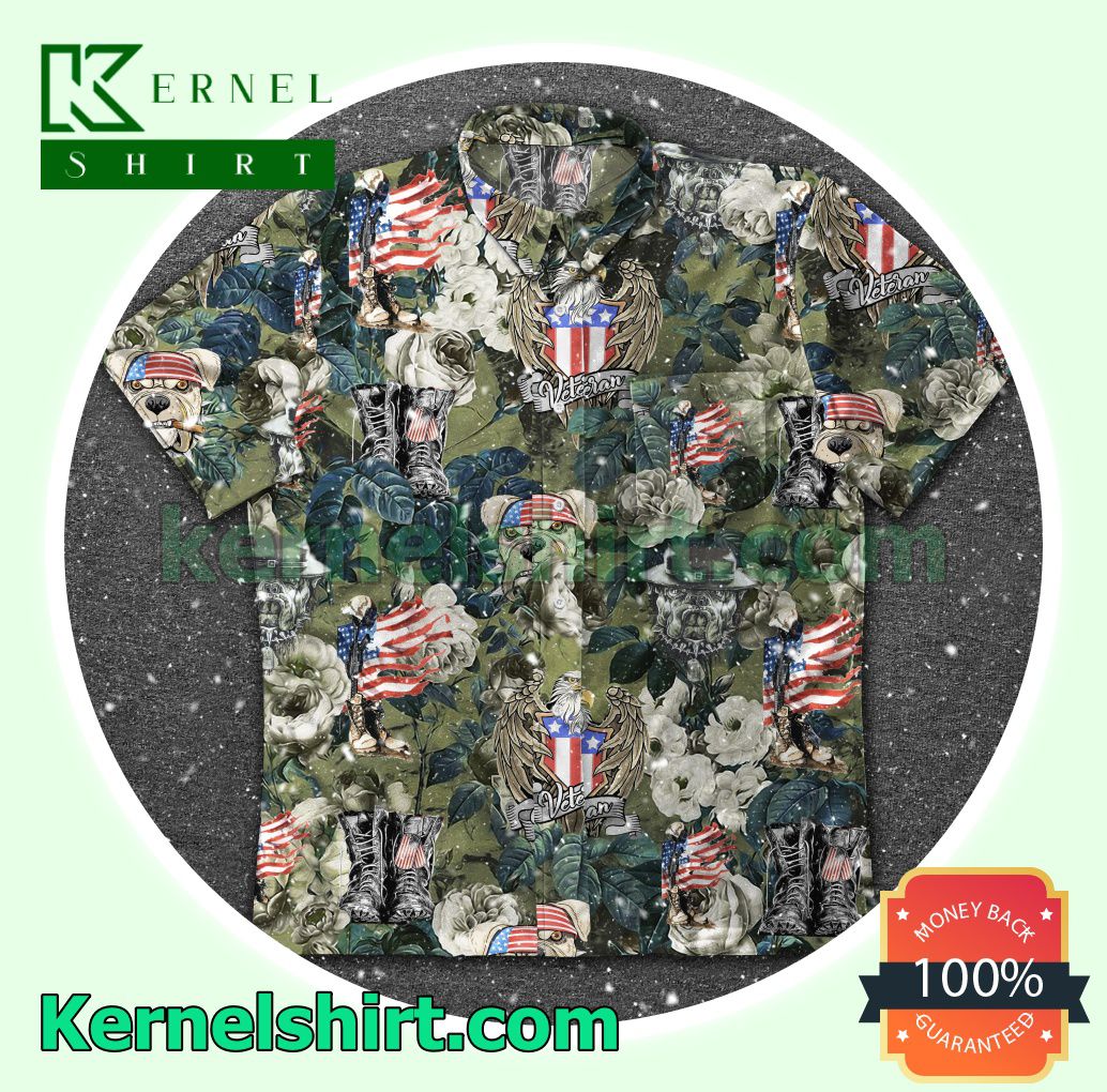 American Veteran Pattern Rose Beach Shirt