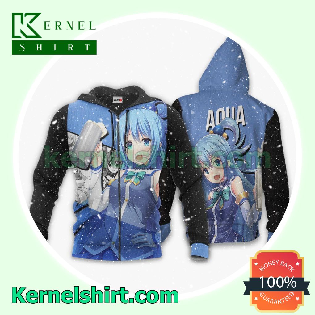 Aqua KonoSuba Anime Fans Gift Hoodie Sweatshirt Button Down Shirts