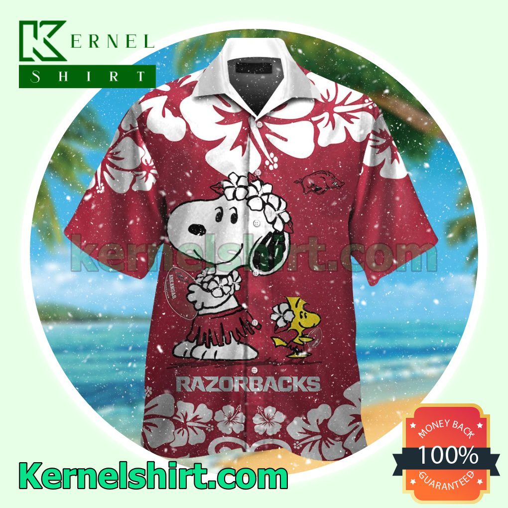 Arkansas Razorbacks & Snoopy Summer Hawaiian Shirt